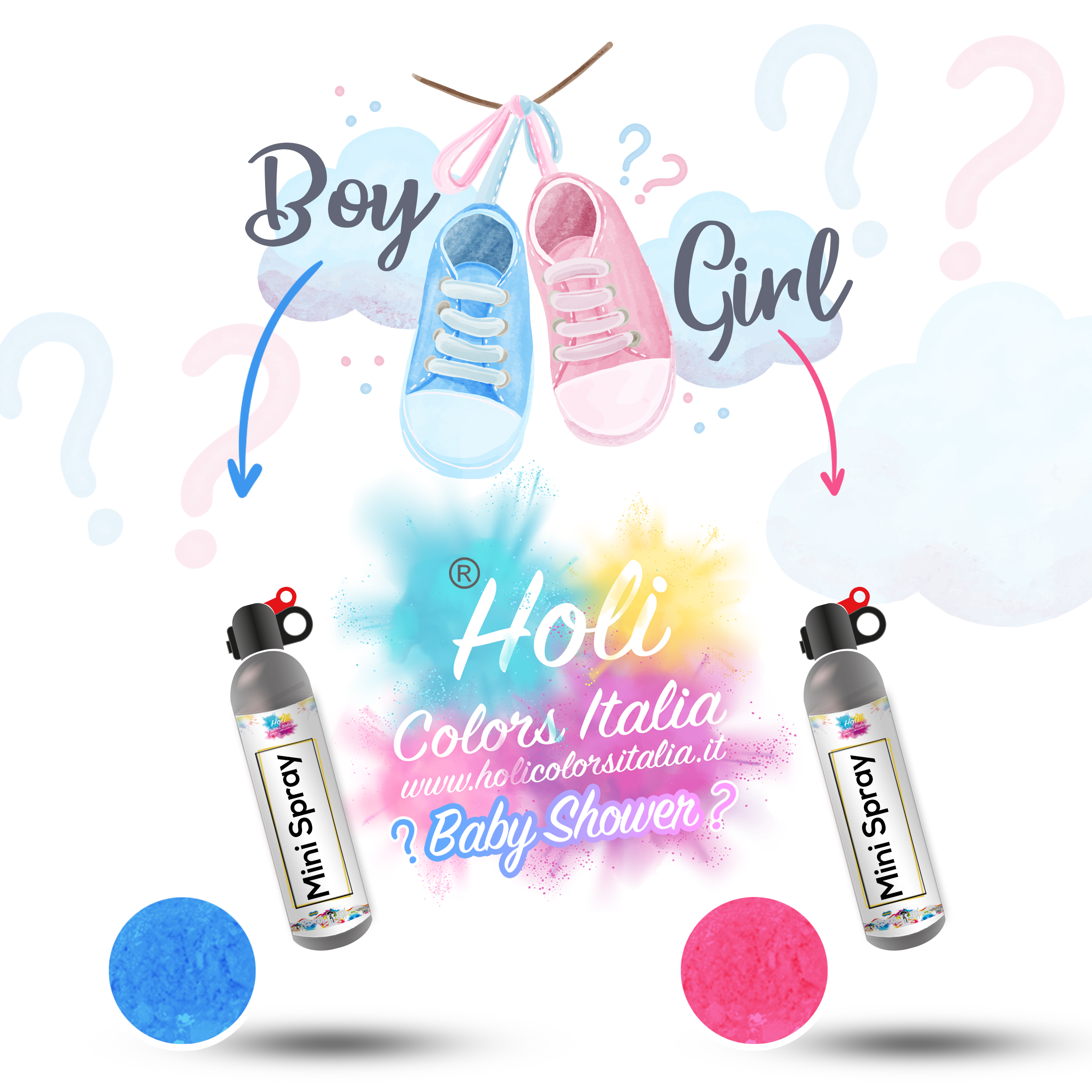 holi spray booster polvere holi baby shower italia